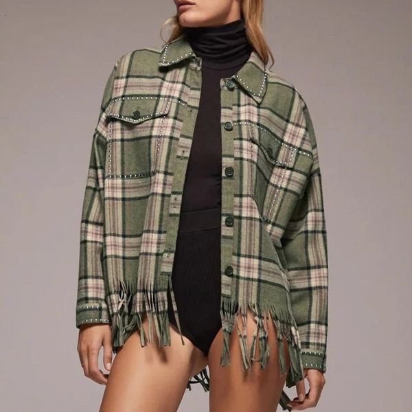 women's jackets spring autumn women plaid coat jacket pocket casual warm overcoat fashion outerwear girls chic rivet tassel sum5, Black;brown
women's jackets spring autumn women plaid coat jacket pocket casual warm overcoat fashion outerwear girls chic rivet tassel sum5, Black;brown