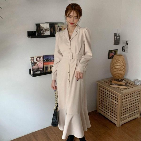 casual dresses long sleeve midi clothes oversized clothing beige party solid 2021 korean style chic dress women office lady trumpet / mermai, Black;gray
casual dresses long sleeve midi clothes oversized clothing beige party solid 2021 korean style chic dress women office lady trumpet / mermai, Black;gray