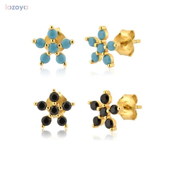 stud lozoya 925 sterling silver five zircon flower turquoise black earring piercing for women luxury jewelry rock punk, Golden;silver
stud lozoya 925 sterling silver five zircon flower turquoise black earring piercing for women luxury jewelry rock punk, Golden;silver