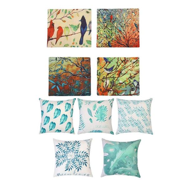 pillow case set of 4 oil painting vivid birds stands on trees branch throw & 5 teal leaf cushion cover microfiber
pillow case set of 4 oil painting vivid birds stands on trees branch throw & 5 teal leaf cushion cover microfiber