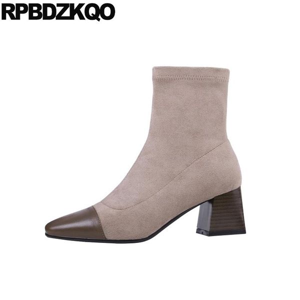 boots vintage chunky women ankle medium heel chinese genuine leather winter block autumn shoes square toe fall brown fur suede, Black
boots vintage chunky women ankle medium heel chinese genuine leather winter block autumn shoes square toe fall brown fur suede, Black