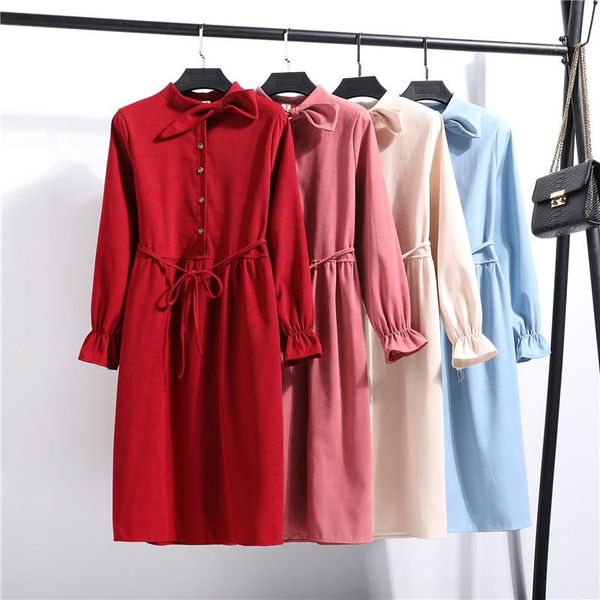 casual dresses women dress 2021 autumn winter long-sleeved bow single-breasted vintage loose long midi female robe, Black;gray
casual dresses women dress 2021 autumn winter long-sleeved bow single-breasted vintage loose long midi female robe, Black;gray