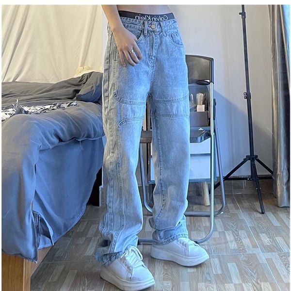 men's jeans 2021 fashion straight tube retro high slacks trend loose the street wide leg pants, Blue
men's jeans 2021 fashion straight tube retro high slacks trend loose the street wide leg pants, Blue