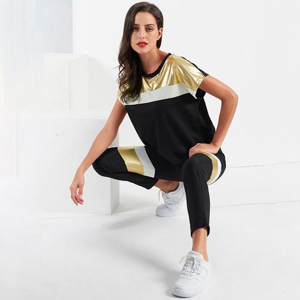 women's tracksuits sports suit, casual gymnastics short sleeved pants, splicing, t-shirt and pants summer, Gray
women's tracksuits sports suit, casual gymnastics short sleeved pants, splicing, t-shirt and pants summer, Gray