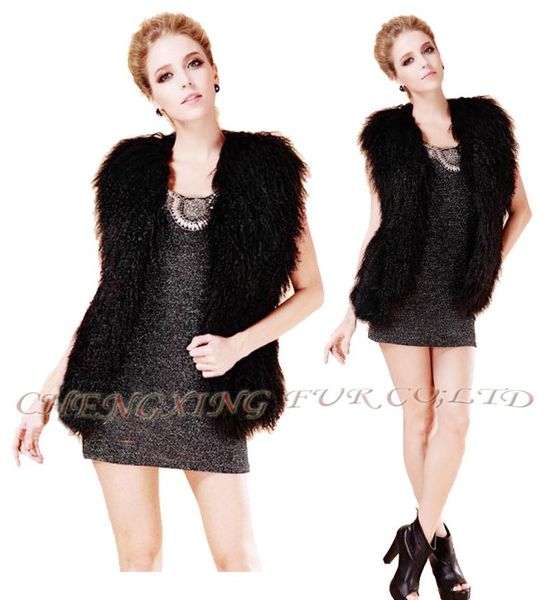 women's vests cx-g-b-160a outerwear autumn winter women gilet real mongolian lamb fur vest, Black;white
women's vests cx-g-b-160a outerwear autumn winter women gilet real mongolian lamb fur vest, Black;white