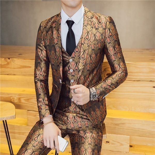 men's suits & blazers brand slim fit casual terno masculino 3pcs/2pcs suit men luxury pattern dress one button host stage tuxedo 3, White;black
men's suits & blazers brand slim fit casual terno masculino 3pcs/2pcs suit men luxury pattern dress one button host stage tuxedo 3, White;black