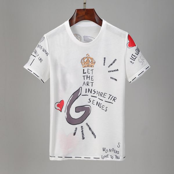21ss mens designers t shirt luxurious men women couples casual short sleeve mens round neck tees 5 colors, White;black
21ss mens designers t shirt luxurious men women couples casual short sleeve mens round neck tees 5 colors, White;black