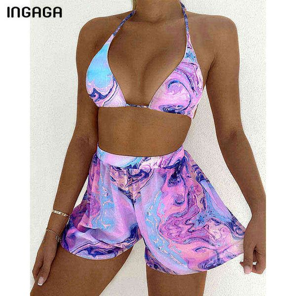 swimsuit ingaga marble print bikinis set three piece swimwear halter woman swimsuits with shorts push up bathing suit beachwear, White;black
swimsuit ingaga marble print bikinis set three piece swimwear halter woman swimsuits with shorts push up bathing suit beachwear, White;black