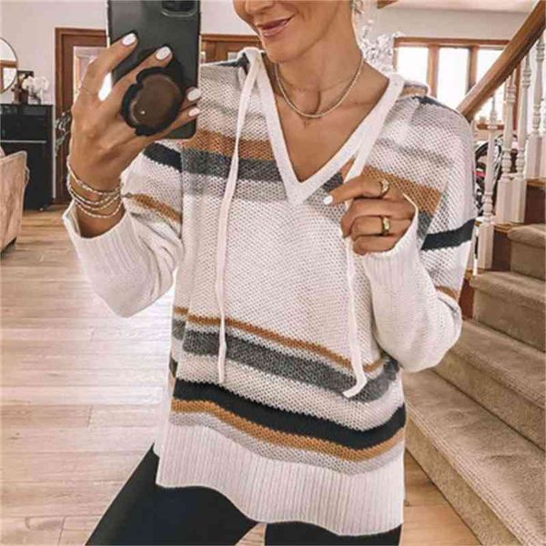 women's sweaters autumn solid color stitching hooded sweater casual v-neck loose long-sleeved 8ido, White;black
women's sweaters autumn solid color stitching hooded sweater casual v-neck loose long-sleeved 8ido, White;black
