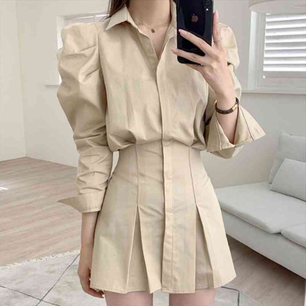 vestidos mujer autumn casual all-match khaki lapel single-breasted pleated long-sleeved shirt dress mini robe loose white black, Black;gray
vestidos mujer autumn casual all-match khaki lapel single-breasted pleated long-sleeved shirt dress mini robe loose white black, Black;gray