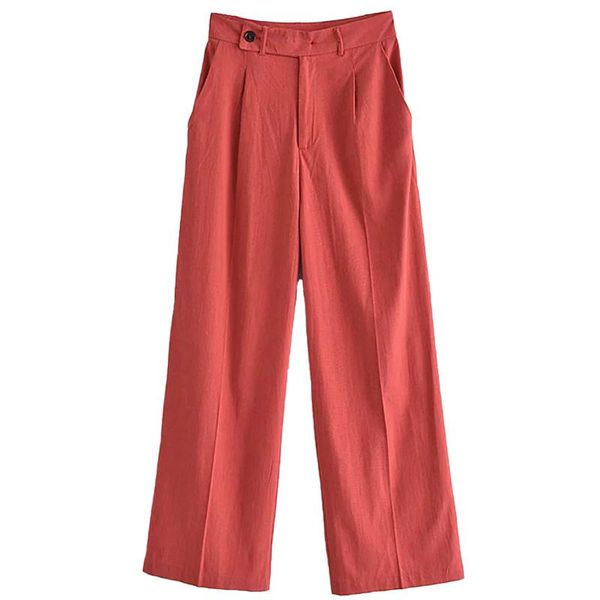 women's pants & capris zhenbaili za woman 2022 casual trousers autumn button front folds detail high waist loose straight linen red lon, Black;white
women's pants & capris zhenbaili za woman 2022 casual trousers autumn button front folds detail high waist loose straight linen red lon, Black;white