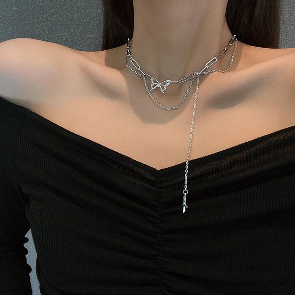 pendant necklaces butterfly tassel necklace for women fashion stainless steel choker silver color sweater chain jewelry gift
pendant necklaces butterfly tassel necklace for women fashion stainless steel choker silver color sweater chain jewelry gift