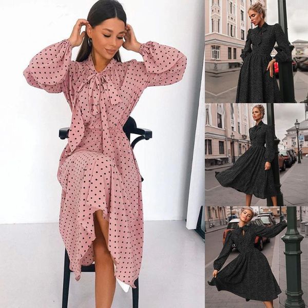 casual dresses boho long sleeve women holiday dress mid-calf polka dot fashion autumn a-line loose elastic waist elegant d25, Black;gray
casual dresses boho long sleeve women holiday dress mid-calf polka dot fashion autumn a-line loose elastic waist elegant d25, Black;gray