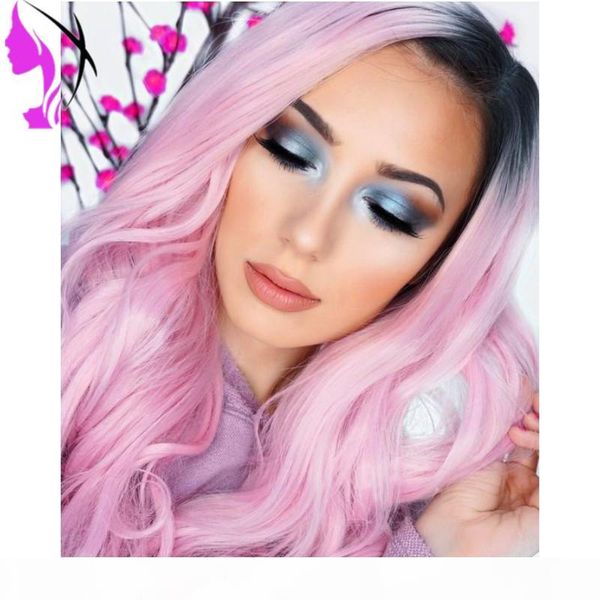long body wave lace front wig cosplay ombre light pink heat resistant synthetic two tone wigs for women, Black
long body wave lace front wig cosplay ombre light pink heat resistant synthetic two tone wigs for women, Black