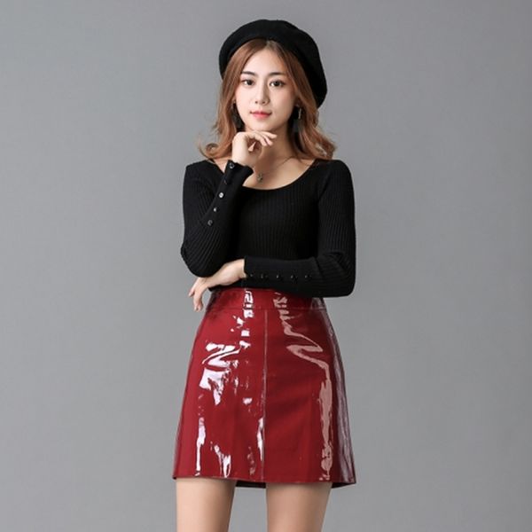 shining women pu faux leather skirt casual high waist mini skirt ladies a-line solid short skirts women black pink 210309
shining women pu faux leather skirt casual high waist mini skirt ladies a-line solid short skirts women black pink 210309
