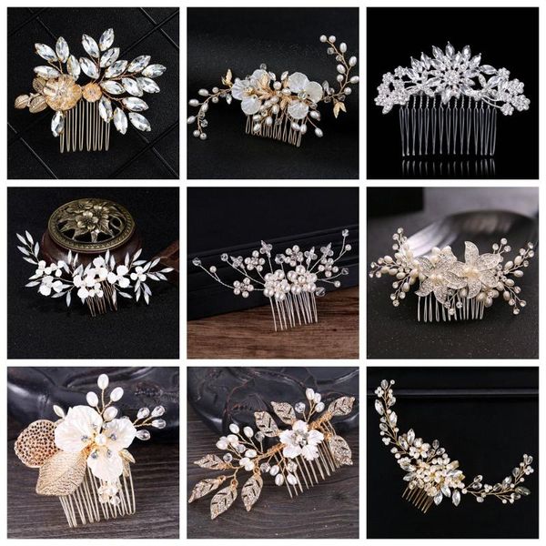 hair clips & barrettes 1pc crystal peals combs bridal accessories women wedding jewelry handmade head ornament, Golden;silver
hair clips & barrettes 1pc crystal peals combs bridal accessories women wedding jewelry handmade head ornament, Golden;silver