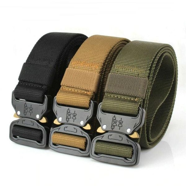 belts men's nylon outdoor tactical waist belt with metal buckle adjustable heavy duty training, Black;brown
belts men's nylon outdoor tactical waist belt with metal buckle adjustable heavy duty training, Black;brown