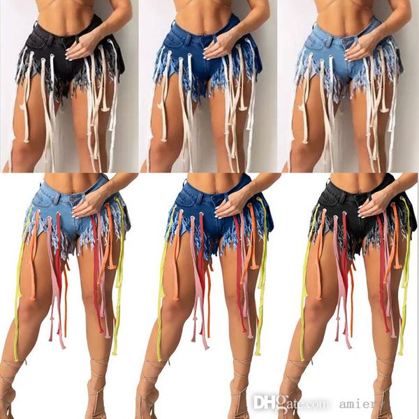 women denim shorts with ribbon fashion tassel jeans slimming casual straight designer summer pants, Blue
women denim shorts with ribbon fashion tassel jeans slimming casual straight designer summer pants, Blue
