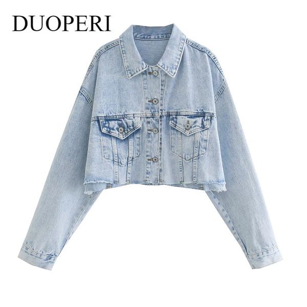 women's jackets duoperi women fashion with pockets denim single breasted solid cropped jacket long sleeve lapel neck female coats chic, Black;brown
women's jackets duoperi women fashion with pockets denim single breasted solid cropped jacket long sleeve lapel neck female coats chic, Black;brown