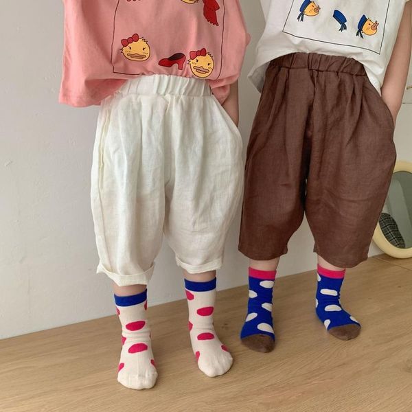 trousers korean style children loose casual calf-length pants boys and girls cotton linen thin cool, Blue
trousers korean style children loose casual calf-length pants boys and girls cotton linen thin cool, Blue