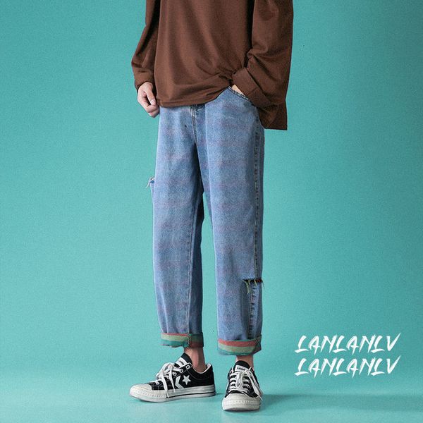 2021 spring ripped men's fashion retro striped men streetwear hip-hop hole straight wide-leg jeans mens c8cc, Blue
2021 spring ripped men's fashion retro striped men streetwear hip-hop hole straight wide-leg jeans mens c8cc, Blue