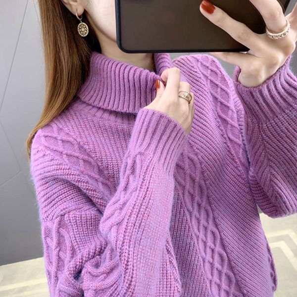 autumn and winter 2021 new sweater women's wear loose, lazy wind thickened high collar sweater, knitwear versatile, White;black
autumn and winter 2021 new sweater women's wear loose, lazy wind thickened high collar sweater, knitwear versatile, White;black