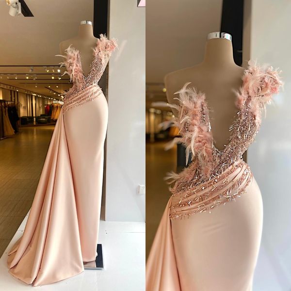 pink feather arabic 2022 prom dresses with train beading crystal long evening formal wear party second reception gowns, Black
pink feather arabic 2022 prom dresses with train beading crystal long evening formal wear party second reception gowns, Black