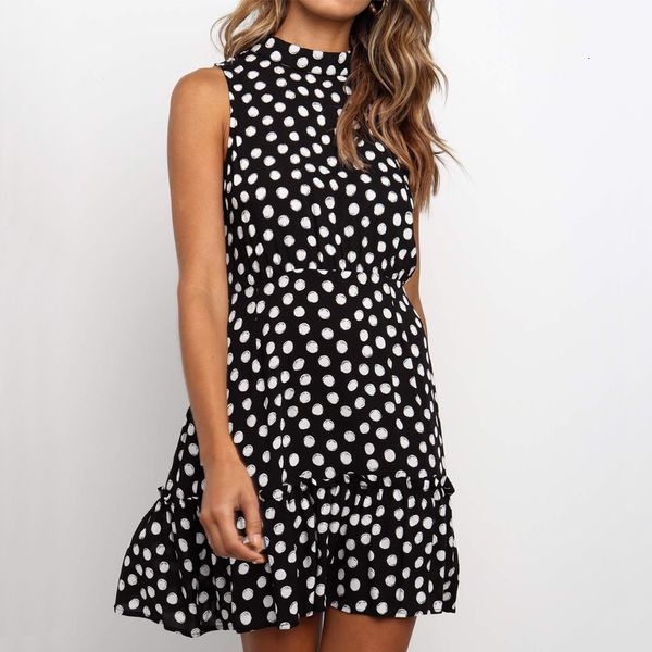 2021 new women's polka dot halter mini es summer sleeveless casual beach female elegant party vestidos lady chic office aqne, Black;gray
2021 new women's polka dot halter mini es summer sleeveless casual beach female elegant party vestidos lady chic office aqne, Black;gray