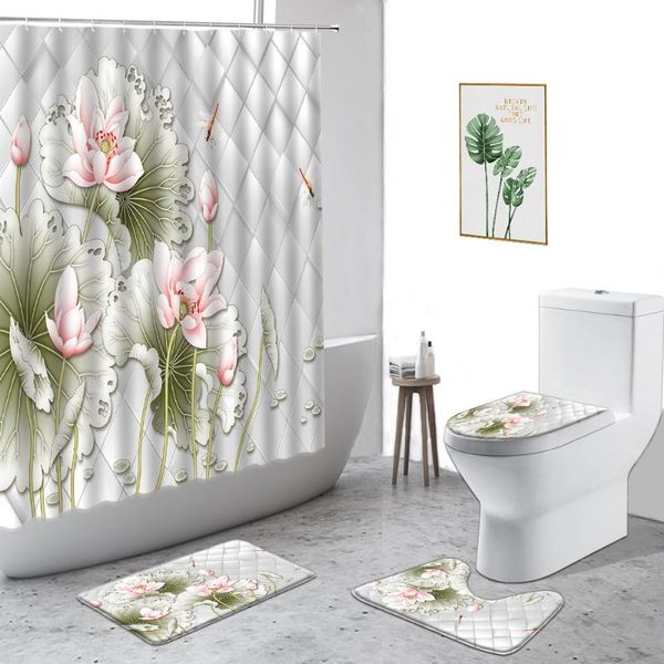 shower curtains chinese style curtain poetic lotus koi 3d printing bathroom decor set non-slip carpet toilet cover bath with hook
shower curtains chinese style curtain poetic lotus koi 3d printing bathroom decor set non-slip carpet toilet cover bath with hook