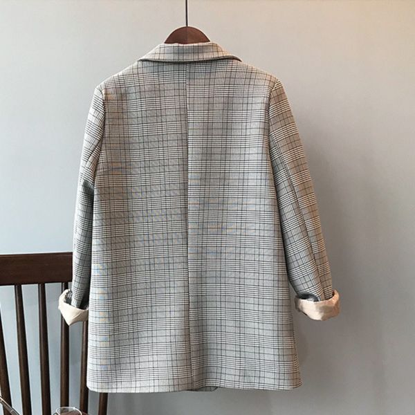 korean fashion clothing retro plaid notched collar long sleeve loose thin small blazer casual coat 2019 autumn newqh702, Black;brown
korean fashion clothing retro plaid notched collar long sleeve loose thin small blazer casual coat 2019 autumn newqh702, Black;brown