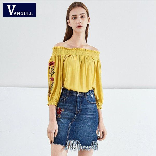 women's blouses & shirts vangull embroidery womens off shoulder long sleeve flower korean style solid color blouse autumn sweet el, White
women's blouses & shirts vangull embroidery womens off shoulder long sleeve flower korean style solid color blouse autumn sweet el, White
