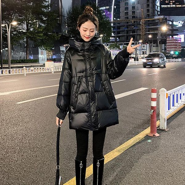 women's down & parkas 2021 winter plus size padded jacket mid-length bright-faced wash-cotton-padded korean style, Black
women's down & parkas 2021 winter plus size padded jacket mid-length bright-faced wash-cotton-padded korean style, Black