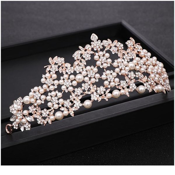 luxuriou crystal lmitation pearl gold wedding tiara bridal crown head jewelry prom queen headpiece wedding hair acc qylpkm, Silver
luxuriou crystal lmitation pearl gold wedding tiara bridal crown head jewelry prom queen headpiece wedding hair acc qylpkm, Silver