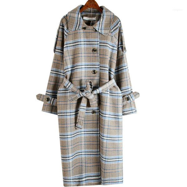 ver the knee long khaki plaid coat women college style sleeve turn-down loose woolen thicked casual 2021 winter gd1571, Black
ver the knee long khaki plaid coat women college style sleeve turn-down loose woolen thicked casual 2021 winter gd1571, Black
