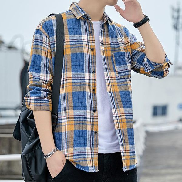men's casual shirts 2021 summer fashion mens plaid vintage man loose streetwear pockets long sleeve male button up shirt a135, White;black
men's casual shirts 2021 summer fashion mens plaid vintage man loose streetwear pockets long sleeve male button up shirt a135, White;black