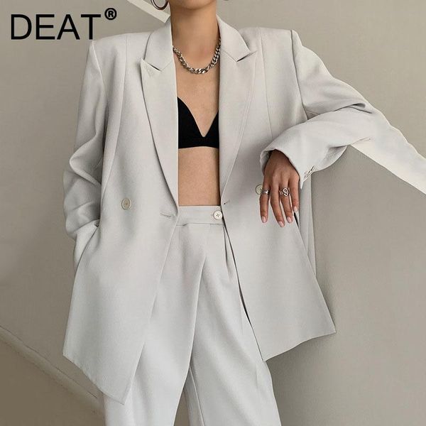women's suits & blazers deat woman blazer solid zipper split notched collar long sleeve loose casual style wild jacket 2021 summer fash, White;black
women's suits & blazers deat woman blazer solid zipper split notched collar long sleeve loose casual style wild jacket 2021 summer fash, White;black