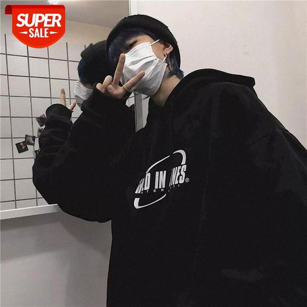 sweatshirt men and women autumn and winter harajuku style korea ins trend retro wild letter printing plus velvet hooded sweater #le7m, Black
sweatshirt men and women autumn and winter harajuku style korea ins trend retro wild letter printing plus velvet hooded sweater #le7m, Black