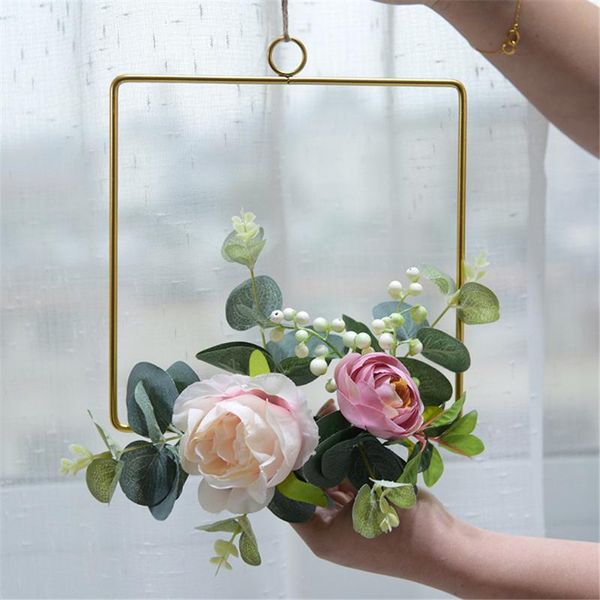 decorative objects & figurines iron rose wall hanging decoration garland rope artificial flower wreath for wedding hangings decor 
decorative objects & figurines iron rose wall hanging decoration garland rope artificial flower wreath for wedding hangings decor