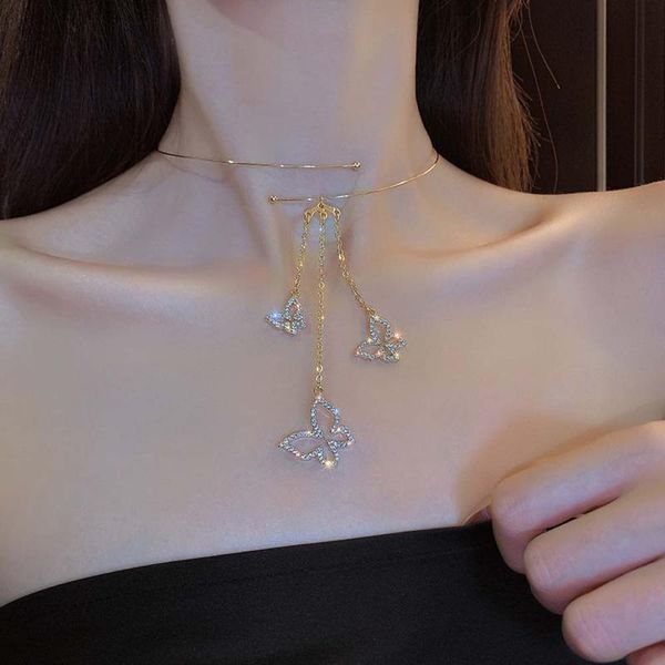 pendant necklaces adjustable simple shiny luxury rhinestone necklace butterfly temperament clavicle chain neck jewelry, Silver
pendant necklaces adjustable simple shiny luxury rhinestone necklace butterfly temperament clavicle chain neck jewelry, Silver