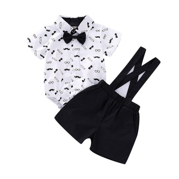 clothing sets 2pcs set born baby infant short sleeve romper gentalmen moustache bow tie jumpsuit overall bib pants shorts suit, White
clothing sets 2pcs set born baby infant short sleeve romper gentalmen moustache bow tie jumpsuit overall bib pants shorts suit, White