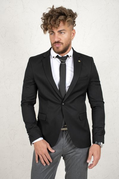black men 's new season slim fit single button poliviscon blazer jacket 2002222 ryzz, White;black
black men 's new season slim fit single button poliviscon blazer jacket 2002222 ryzz, White;black