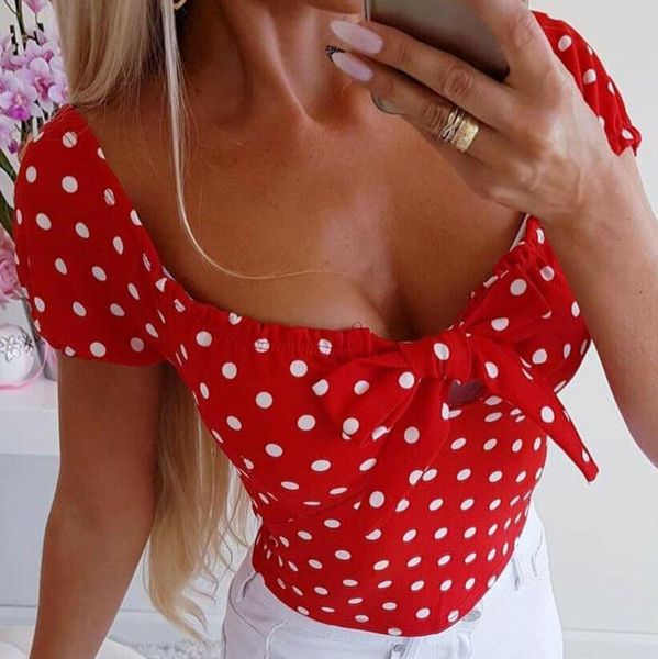 women boho dot print ruffle short sleeves shirt bowknot bandage slim blouse arrival ladies summer casual blouse, White
women boho dot print ruffle short sleeves shirt bowknot bandage slim blouse arrival ladies summer casual blouse, White