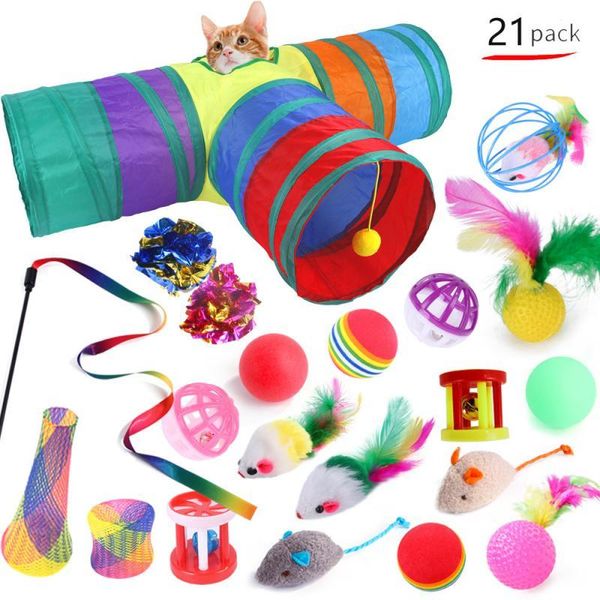 cat toys 21pcs/set kitten tunnel toy combination set variety pack-pet funny stick sisal mouse bell ball pet supplies
cat toys 21pcs/set kitten tunnel toy combination set variety pack-pet funny stick sisal mouse bell ball pet supplies