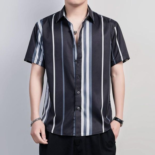 men's casual shirts arrival summer hawaiian shirt men stripe short-sleeved lapel loose breathable youth male beach streetwear clothes, White;black
men's casual shirts arrival summer hawaiian shirt men stripe short-sleeved lapel loose breathable youth male beach streetwear clothes, White;black