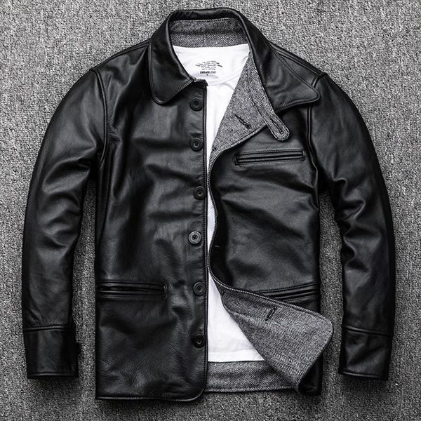 men's leather & faux may troupe, head layer cowhide male affordable brake jacket lapel cultivate morality, Black
men's leather & faux may troupe, head layer cowhide male affordable brake jacket lapel cultivate morality, Black