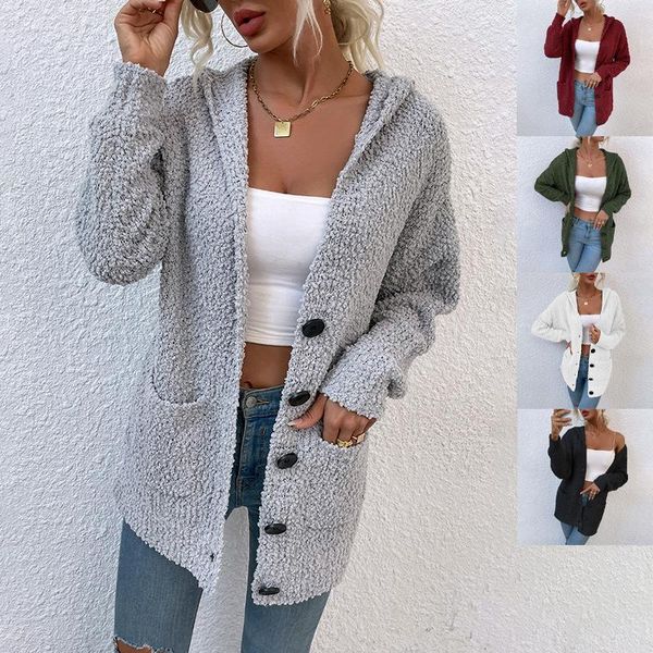 women's knits & tees zjzll 2021 autumn and winter single row button hooded sweater cardigan toothbrush velvet coat, White
women's knits & tees zjzll 2021 autumn and winter single row button hooded sweater cardigan toothbrush velvet coat, White