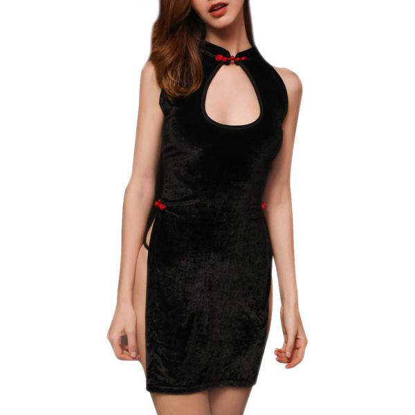 women retro cheongsam uniform temptation back straps hollowed out dress seductive sleepwear sn-hot
women retro cheongsam uniform temptation back straps hollowed out dress seductive sleepwear sn-hot