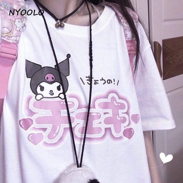 nyoolo summer cartoon japanese letters print short sleeve t-shirt women clothes harajuku sweet girls o-neck tee shirt c0220, White
nyoolo summer cartoon japanese letters print short sleeve t-shirt women clothes harajuku sweet girls o-neck tee shirt c0220, White