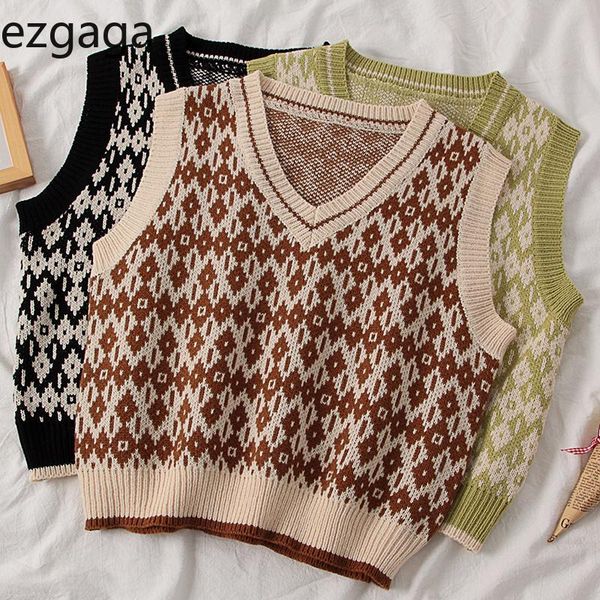 ezgaga plaid sweater vest v-neck fashion 2021 autumn korean outwear argyle vintage sleeveless ladies knit waistcoat casual, Black;white
ezgaga plaid sweater vest v-neck fashion 2021 autumn korean outwear argyle vintage sleeveless ladies knit waistcoat casual, Black;white