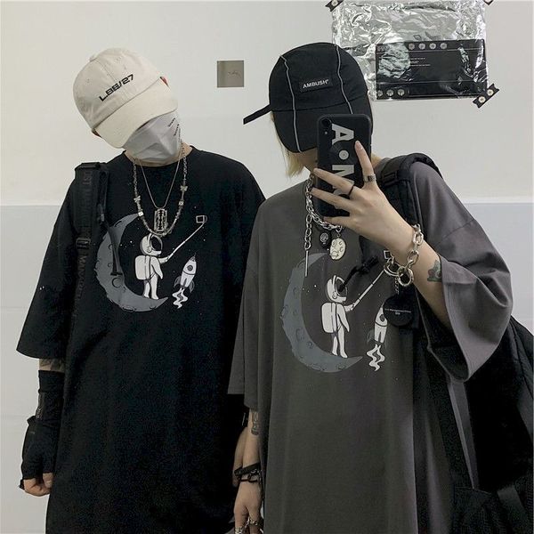 large-sized short-sleeve shirt of tshirt men will see big hong kong style student looser trend couple punk goth clothes 7l6i, White
large-sized short-sleeve shirt of tshirt men will see big hong kong style student looser trend couple punk goth clothes 7l6i, White